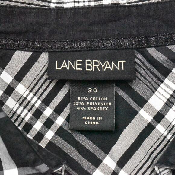 Lane Bryant Women's Plus Size 20 Button Up Long Sleeve Multicolor Cotton V-Neck - Picture 7 of 8